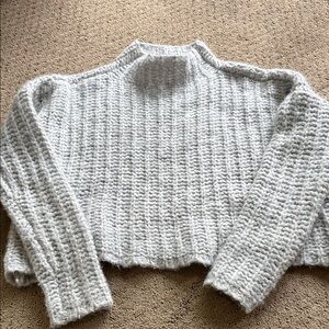 Aerie Soft Gray Women's Cowl Neck Sweater